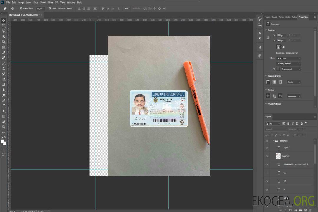 Equateur DL photolook AVANT template